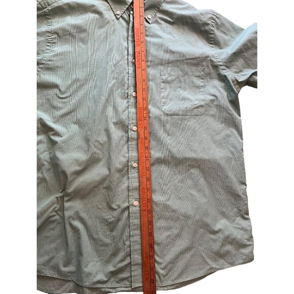 Chaps Long‎ Sleeve Button Up Light Green Tiny Checked Shirt Size 16 1/2 36/37 - Picture 5 of 8